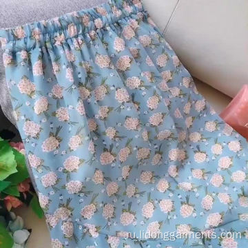Женщины печати цветочные шифоновые юбки повседневные платья